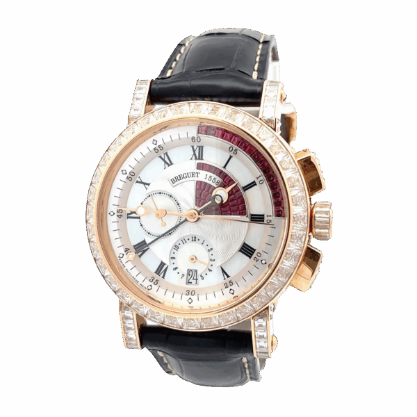 Breguet Marine Ii Chronograph With Baguette Diamond Bezel - 5829BR/8R/9ZU DD0D
