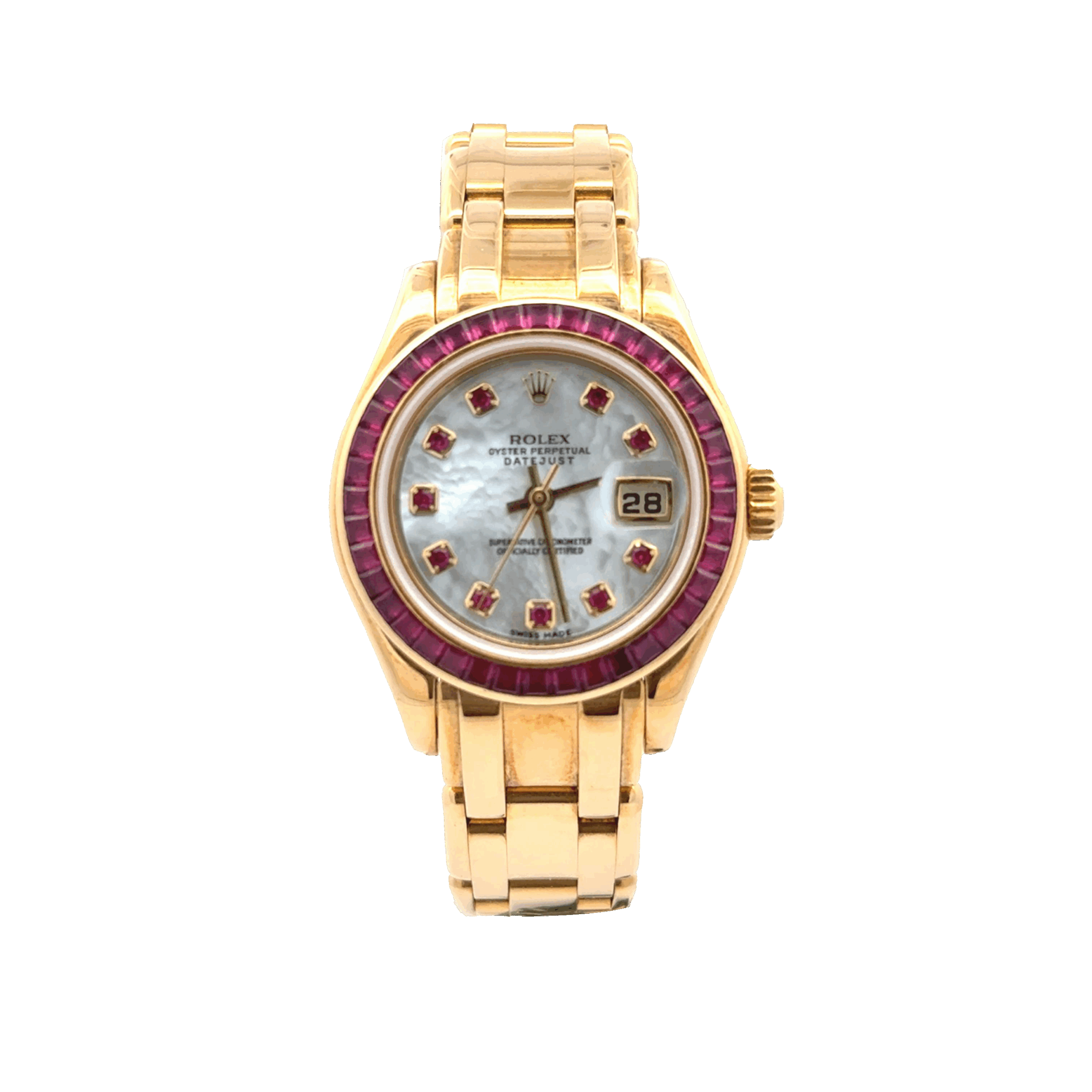Rolex Lady-Datejust Factory Ruby Bezel MOP Ruby Dial - 80308