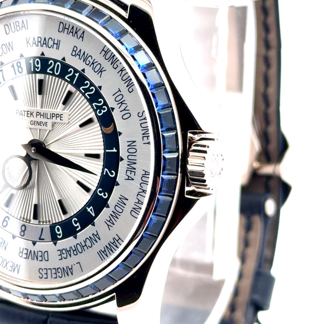 Patek Philippe World Time Blue Sapphire Bezel 3 Pieces Ever Made - Image 4