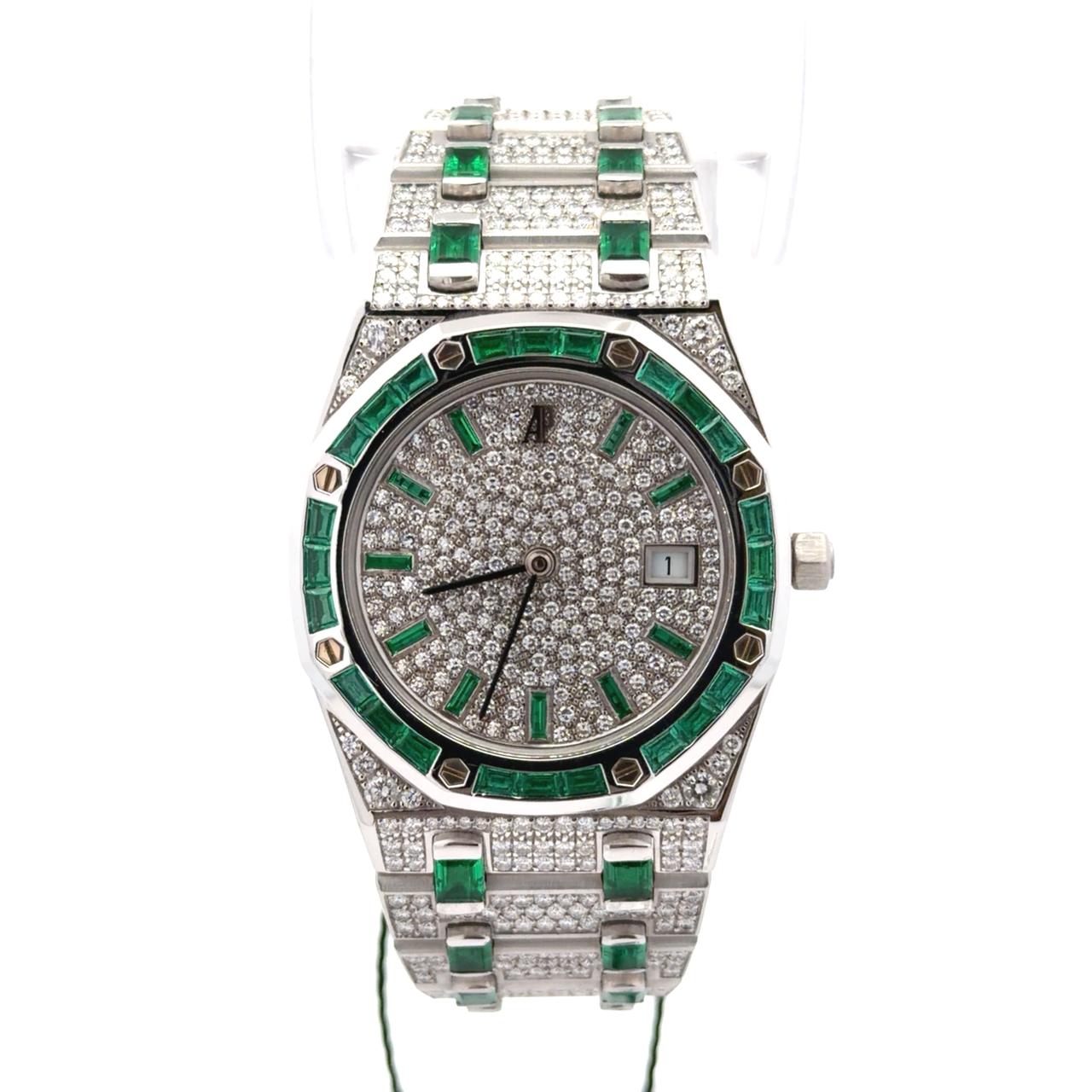 Audemars Piguet Royal Oak Factory Full Pave & Emerald Limited 5 Pcs - Image 2