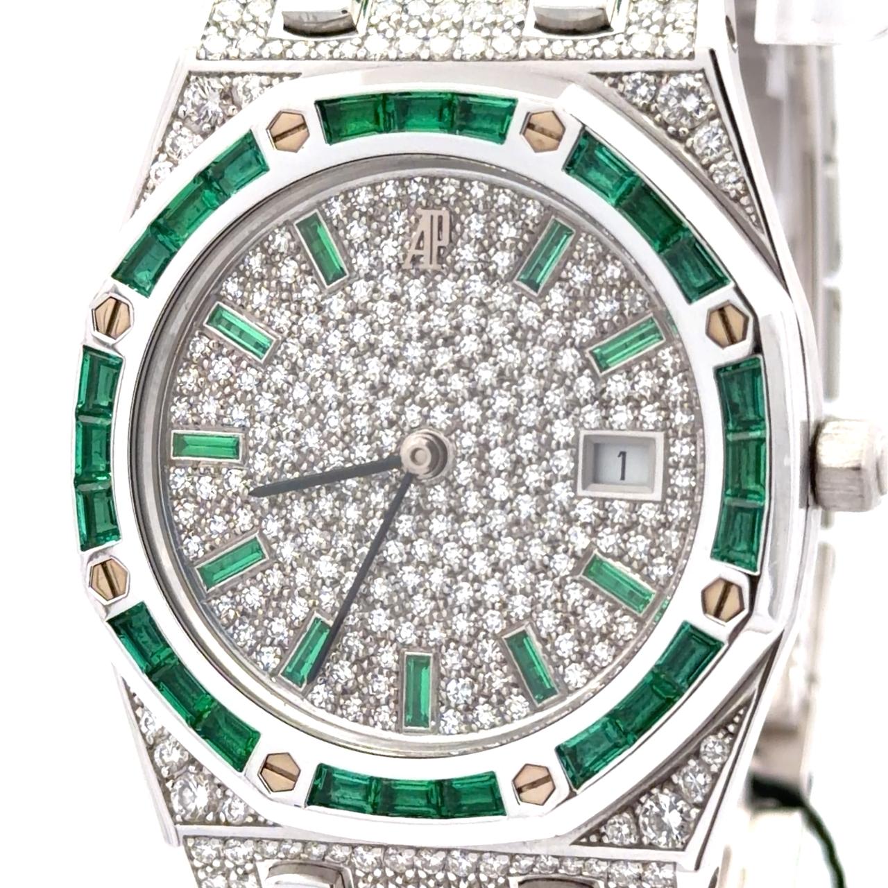 Audemars Piguet Royal Oak Factory Full Pave & Emerald Limited 5 Pcs - Image 3