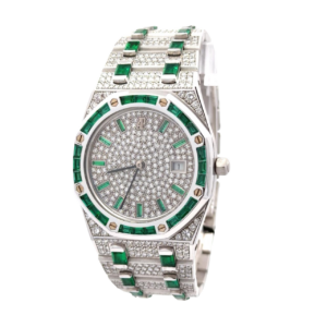 Audemars Piguet Royal Oak Factory Full Pave & Emerald Limited 5 Pcs