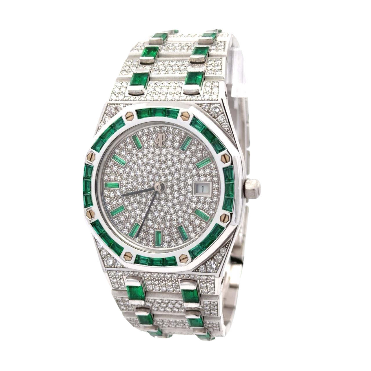 Audemars Piguet Royal Oak Factory Full Pave & Emerald Limited 5 Pcs