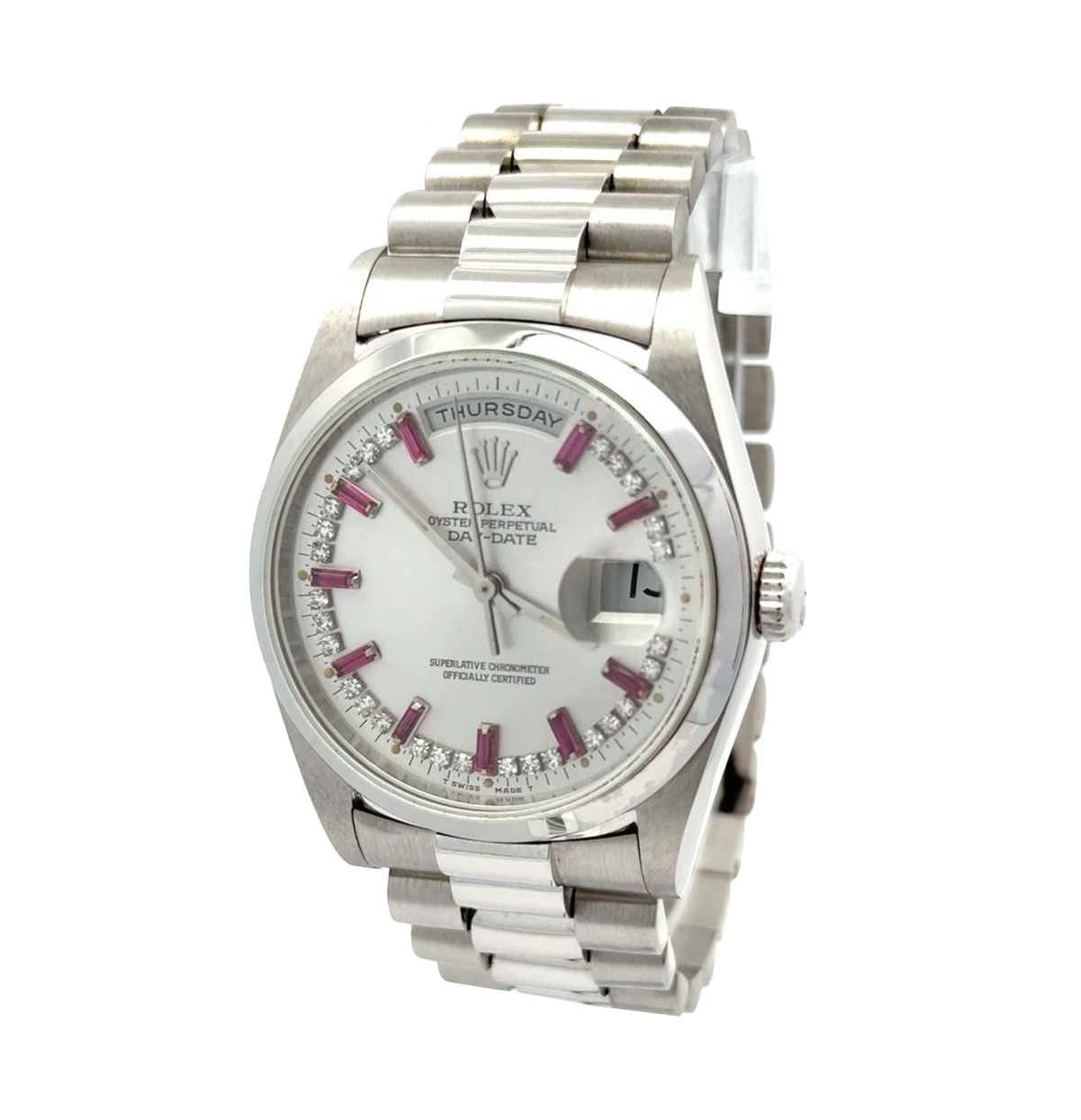 Rolex Day-Date 36 Ruby Dial Indi Calendar