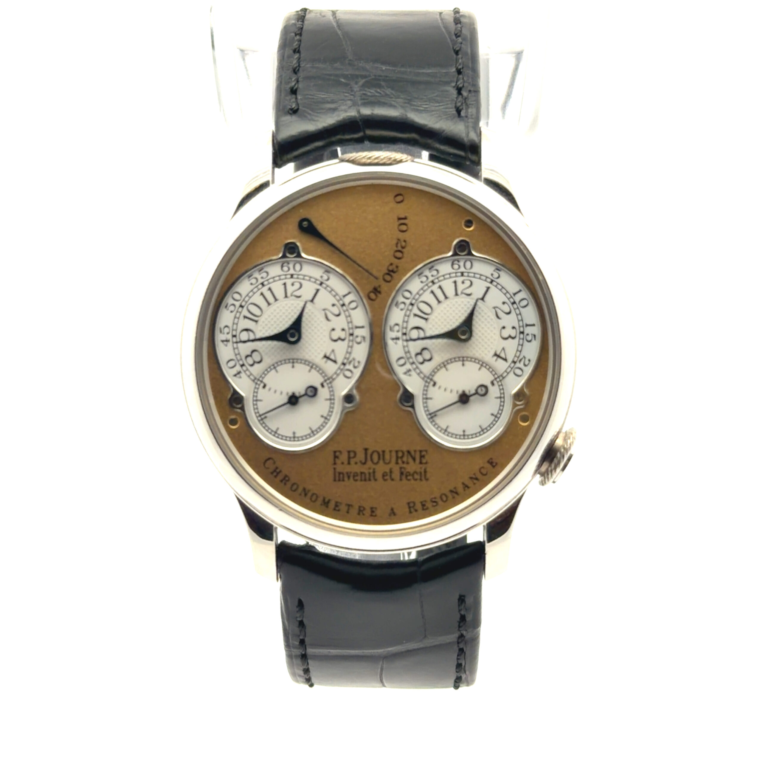 F.P.Journe Chronometre à Resonance Brass Movement 38mm Salmon Yellow Dial - Image 2