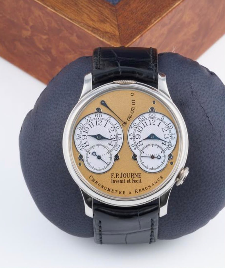F.P.Journe Chronometre à Resonance Brass Movement 38mm Salmon Yellow Dial - Image 6