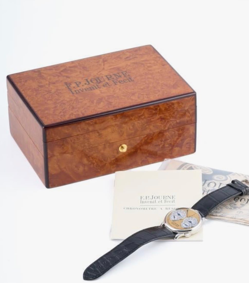 F.P.Journe Chronometre à Resonance Brass Movement 38mm Salmon Yellow Dial - Image 8
