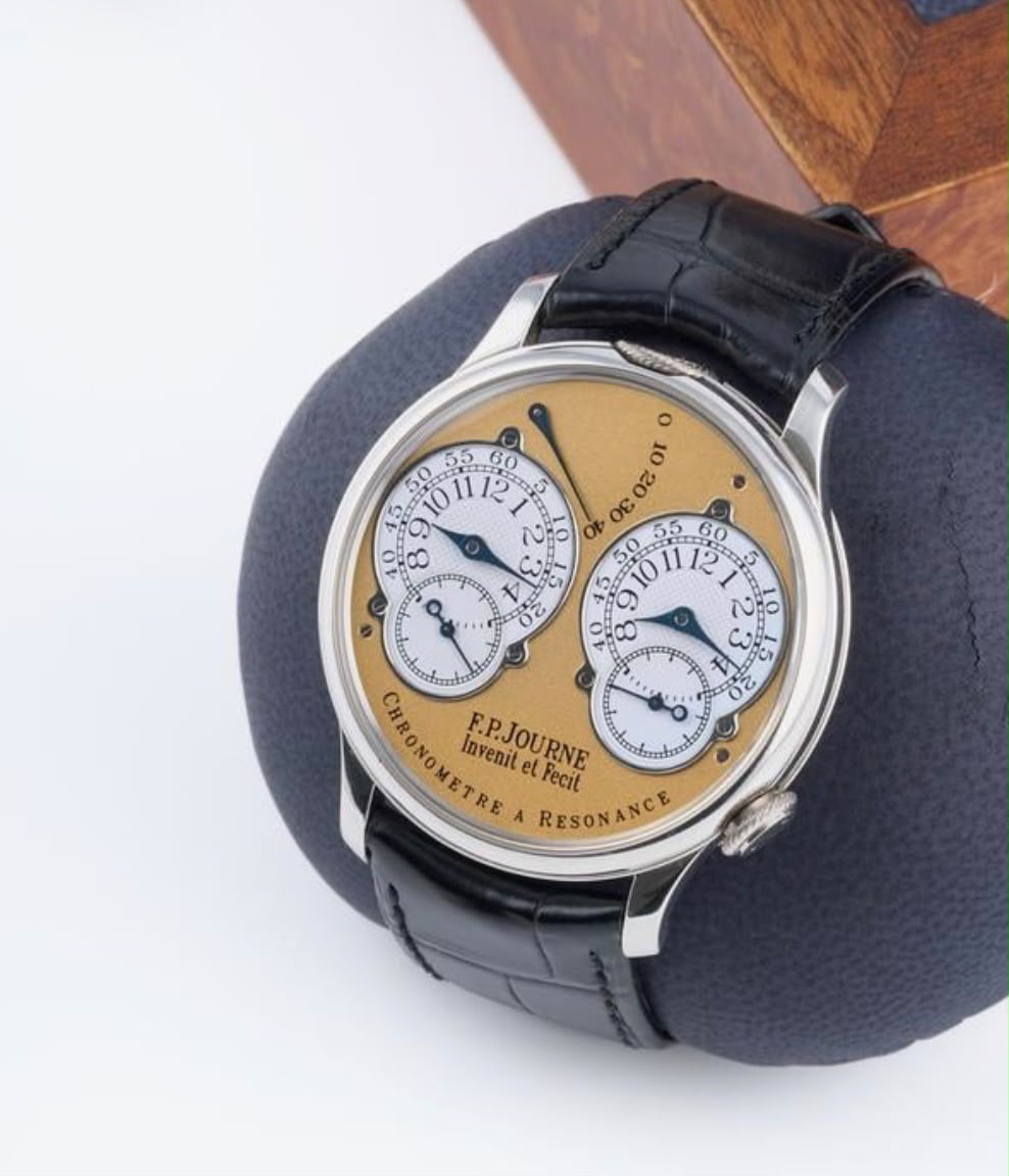 F.P.Journe Chronometre à Resonance Brass Movement 38mm Salmon Yellow Dial - Image 9