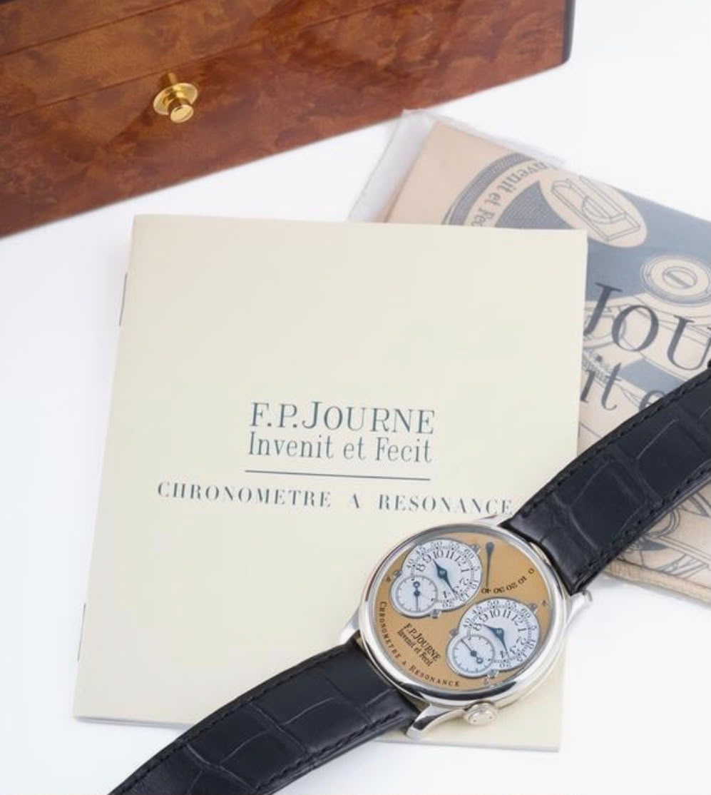 F.P.Journe Chronometre à Resonance Brass Movement 38mm Salmon Yellow Dial - Image 13