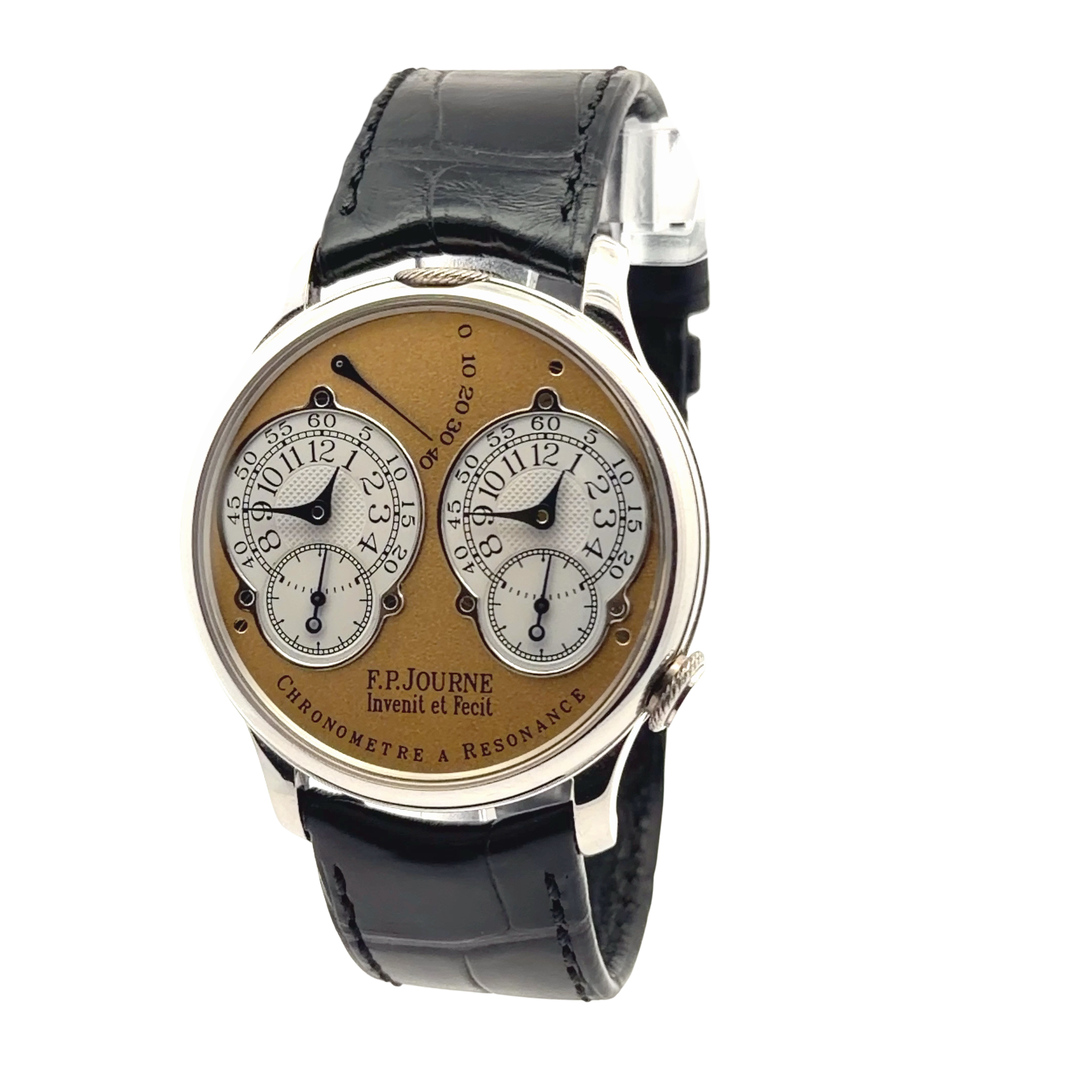 F.P.Journe Chronometre à Resonance Brass Movement 38mm Salmon Yellow Dial
