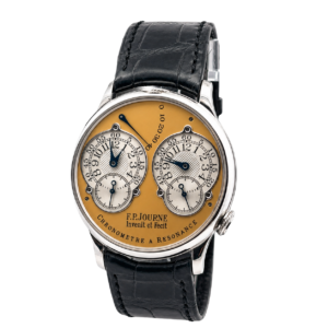 F.P.Journe Chronometre à Resonance a Resonance Brass Movement 38mm Salmon Yellow Dial 01R