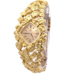 Omega Gilbert Albert Pave d'Or Asymmetric Naturalistic Ladies-Bracelet Rare
